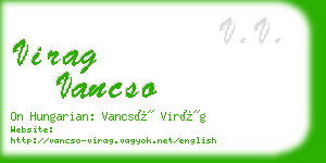 virag vancso business card